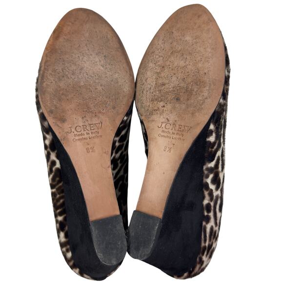 J. Crew Collection Made In Italy Animal Leopard Calf Hair Wedge Pump Women's 8.5 - Picture 8 of 10